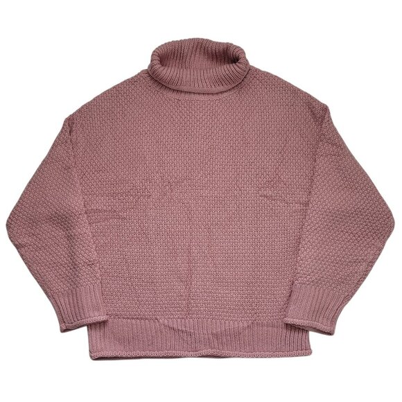 Zesica Sweaters - ZESICA Oversized Turtleneck Knit Sweater Dusty Rose Pink Womens Size XL